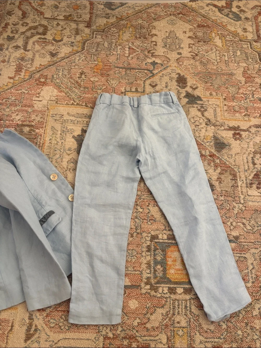 Gucci Kids White Button-Front Shirt with Light Blue Jacket & Pants Set